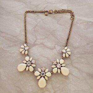 💖 J.Crew Cream Ivory Rhinestones Crystals Pave Cluster Statement Necklace 💖